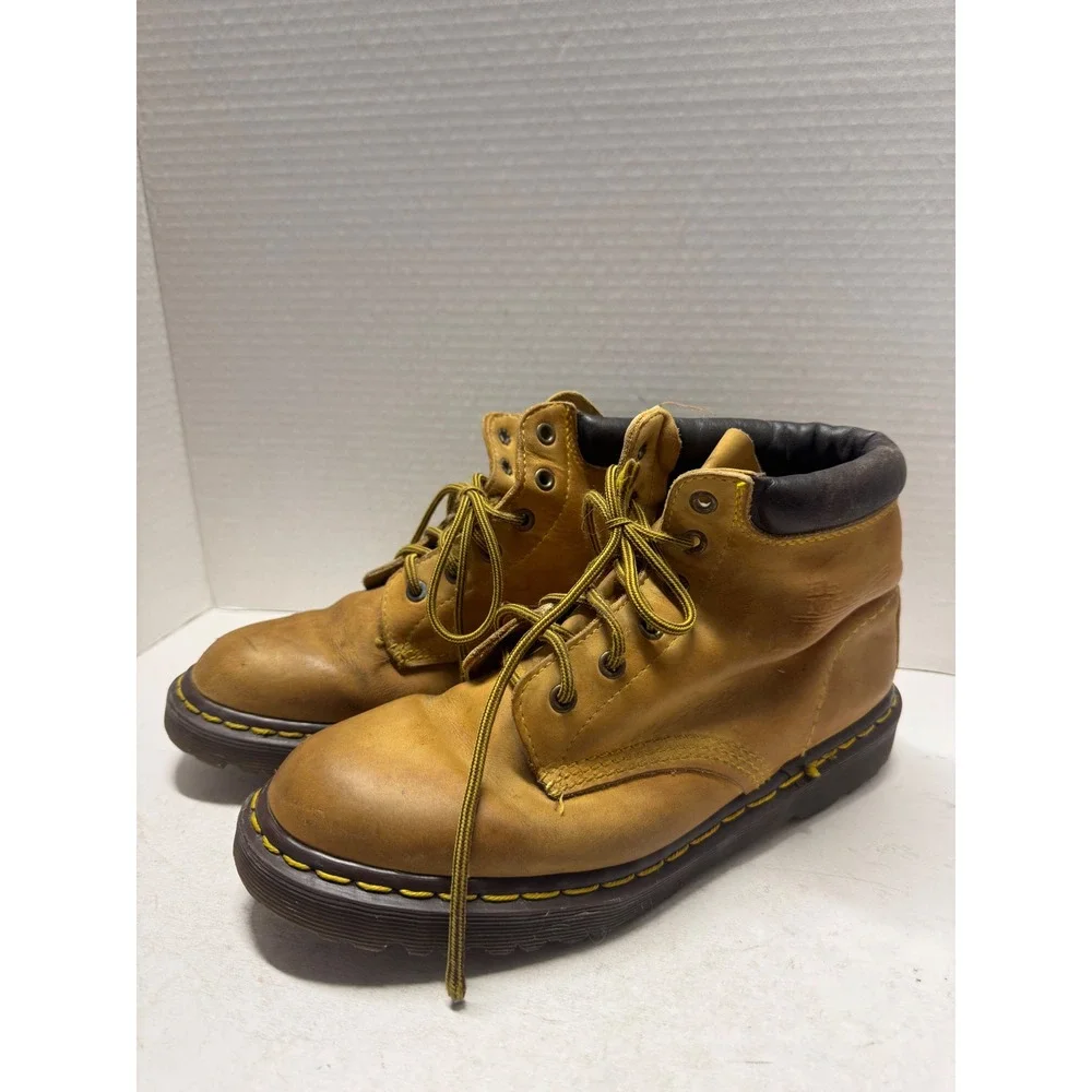 Dr. Martens Vintage England Tan Leather Padded Collar Ankle Boots UK 8 Men 9